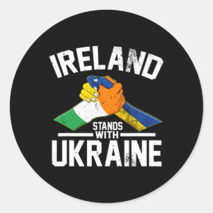 Irland steht mit der Ukraine Ukrainische Irische F Runder Aufkleber