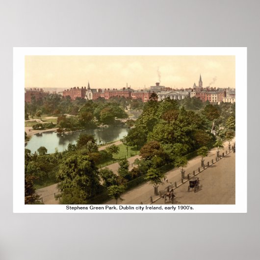 Irland - Stephens Green Park c1900, Dublin Poster (Vorne)