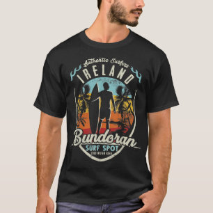 Irland Surfsurf Vintag Retro Surfer Bundoran T-Shirt