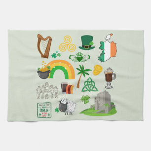 Irland Symbole Geschirrtuch