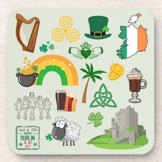 Irland Symbole Getränkeuntersetzer (Vorderseite)