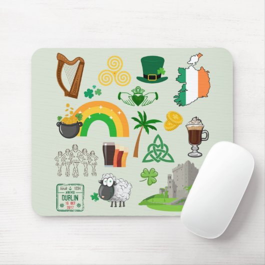 Irland Symbole Mousepad (Mit Mouse)