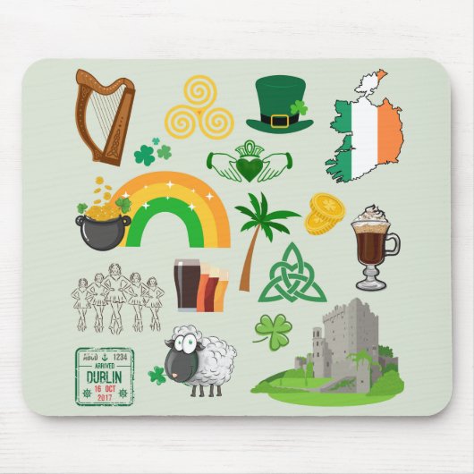 Irland Symbole Mousepad (Vorne)