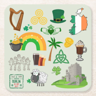 Irland Symbole Rechteckiger Pappuntersetzer