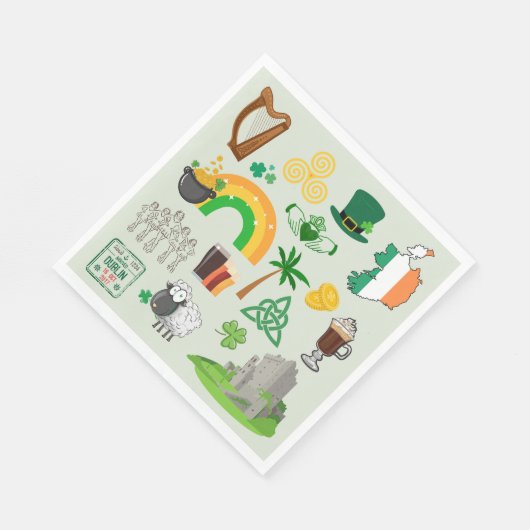 Irland Symbole Serviette (Ecke)