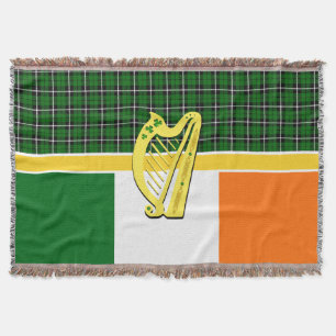 Irland Tartan, Flagge, keltische, irische Harfe, K Decke