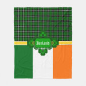 Irland Tartan, Flagge, keltisches Design-Kleeblatt Fleecedecke (Vorderseite)