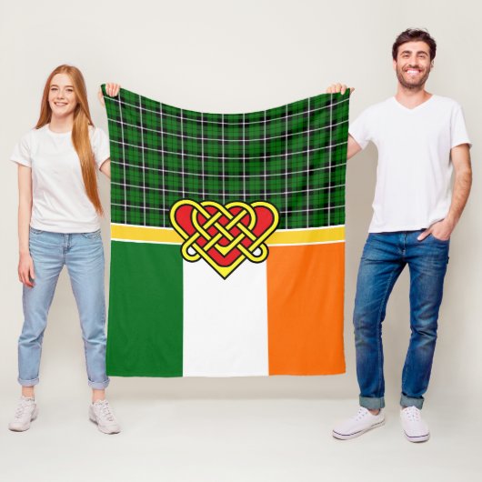 Irland Tartan, irische Flagge, keltisches Herz, Ir Fleecedecke (Beispiel)