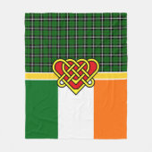 Irland Tartan, irische Flagge, keltisches Herz, Ir Fleecedecke (Vorderseite)
