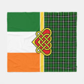 Irland Tartan, irische Flagge, keltisches Herz, Ir Fleecedecke (Vorderseite (Horizontal))