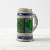 Irland Tartan, Kleeblatt, 4 Blatt Klee Bierglas (VorderseiteRechts)