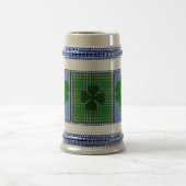 Irland Tartan, Kleeblatt, 4 Blatt Klee Bierglas (Mittel)