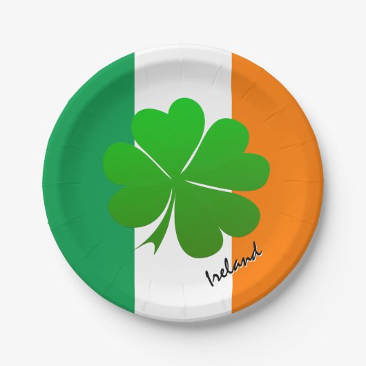 Irland Teller, Kleeblatt, Party unter irischer Fla Pappteller (Vorderseite)