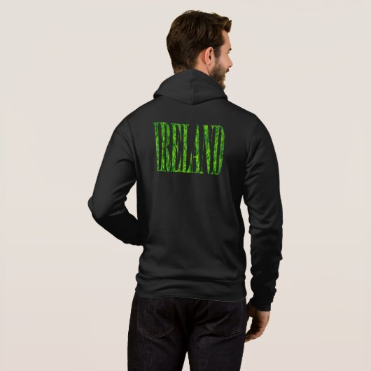 Irland Text Irish Kleeblatt Clovers St. Patrick Hoodie (Schwarz voll)