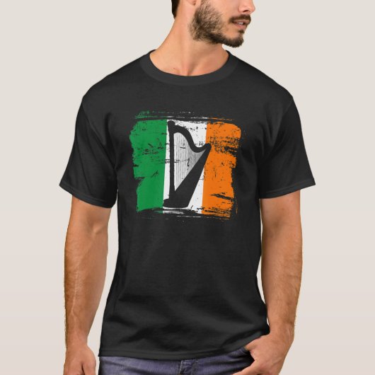 Irland Trad Music Harp Irish Flag Harpist Irland T-Shirt (Vorderseite)