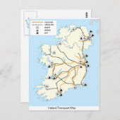 Irland Transport Map, irische Postkarte. Postkarte (Vorne/Hinten)