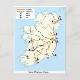 Irland Transport Map, irische Postkarte. Postkarte