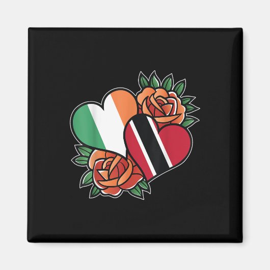 Irland Trinidad und Tobago Flag Herzstück halb iri Magnet (Vorne)