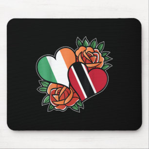 Irland Trinidad und Tobago Flag Herzstück halb iri Mousepad