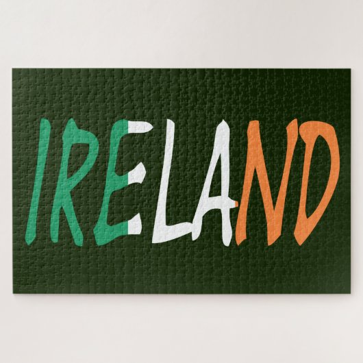 Irland überlagerte sich auf irischer Flagge 20x30 Puzzle (Horizontal)