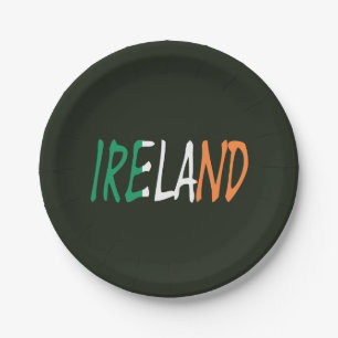 Irland überschneidet sich auf den Tellern des Iri Pappteller