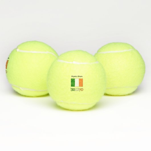Irland und die irische Flagge mit Ihrem Namen Tennisbälle (Multi)
