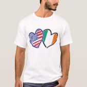 Irland und USA - Herzen T-Shirt (Vorderseite)
