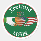 Irland USA Claddagh Design Runder Aufkleber (Vorderseite)
