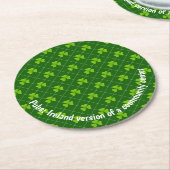 Irland Version eines Kleeblatts des Zentrums der G Runder Pappuntersetzer (Angewinkelt)