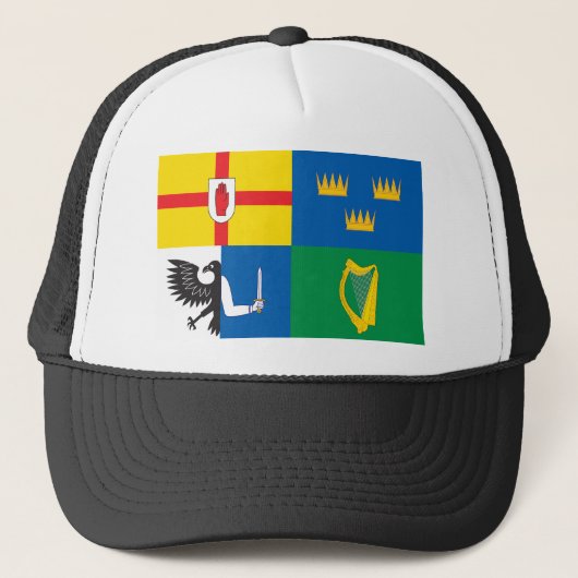 Irland (vier Provinz-Flagge) Truckerkappe (Vorderseite)