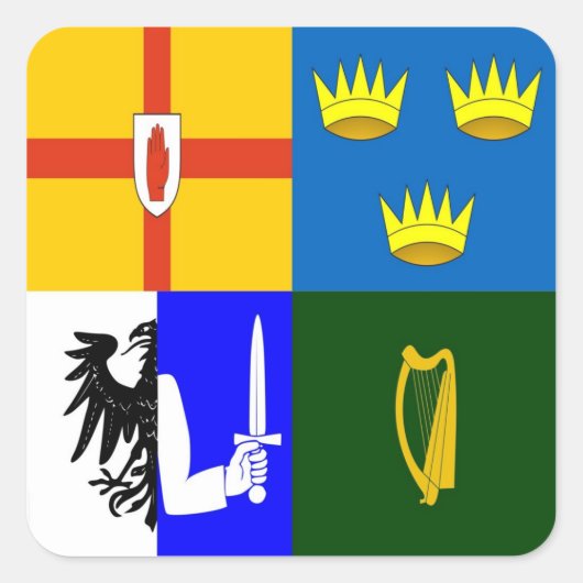 Irland Vier Provinzen Quadratischer Aufkleber (Vorderseite)