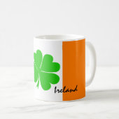 Irland & vierblättriges Kleeblatt, irische Flagge Kaffeetasse (VorderseiteRechts)