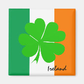 Irland & vierblättriges Kleeblatt, irische Flagge  Magnet (Vorne)