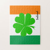 Irland & vierblättriges Kleeblatt, irische Flagge  Puzzle (Vertikal)