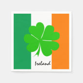 Irland & vierblättriges Kleeblatt, irische Flagge  Serviette (Vorderseite)