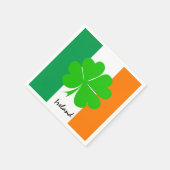 Irland & vierblättriges Kleeblatt, irische Flagge  Serviette (Ecke)