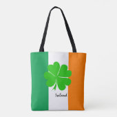 Irland & vierblättriges Kleeblatt, irische Flagge/ Tasche (Rückseite)
