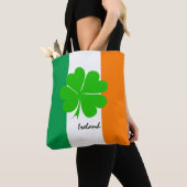 Irland & vierblättriges Kleeblatt, irische Flagge/ Tasche (Von Nahem)