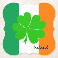 Irland & vierblättriges Kleeblatt, irische Flagge/