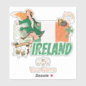 Irland Vintage Flagge St. Patrick's Day Retro Aufkleber (Blatt)