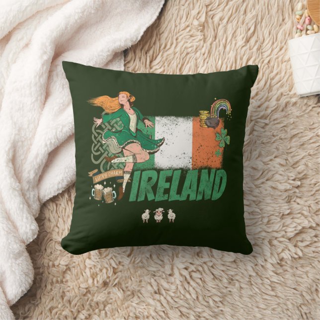 Irland Vintage Flagge St. Patrick's Day Retro Kissen (Decke)