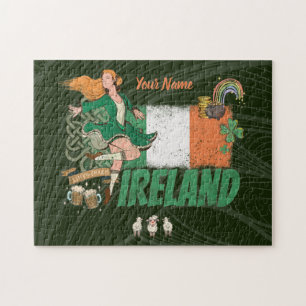 Irland Vintage Flagge St. Patrick's Day Retro Puzzle
