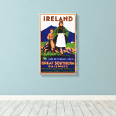 Irland Vintage Travel Poster Leinwanddruck (Insitu (Holzboden))