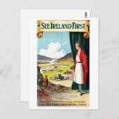 Irland Vintage Travel Poster Postkarte (Vorne/Hinten)