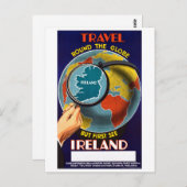 Irland Vintage Travel Poster Postkarte (Vorne/Hinten)
