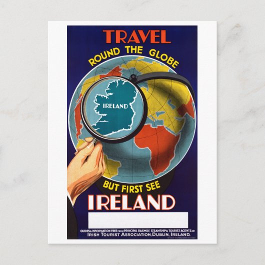 Irland Vintage Travel Poster Postkarte (Vorderseite)