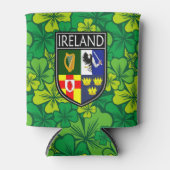 Irland - Wappen und Kleeblatt in Irland Dosenkühler (Vorderseite)