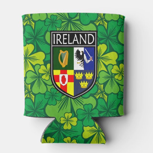 Irland - Wappen und Kleeblatt in Irland Dosenkühler (Rückseite)