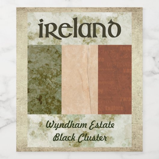 Irland Weinetikett (Einzelnes Label)