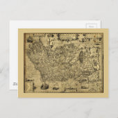 IrlandiIreland Map von Baptista Boazio ca. 1606 Postkarte (Vorne/Hinten)